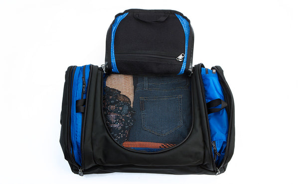 An Aeronaut 30 filled with two End Pocket Packing Cubes and 2 Large Packing Cubes.